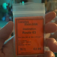  the model bus co Water Slide Transfers route 63 kits 203/204 honor oaks