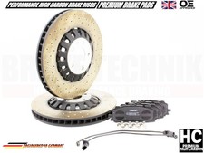 FOR AUDI S4 S5 A6 A7 A8 Q7 Q8 SQ5 S7 FRONT BRAKE PADS DISC CROSS DRILLED 375MM