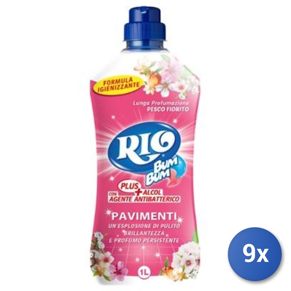 9x Bundle Rio Bum Bum Plus Pavimenti 1000 Ml. Pesco Fiorito