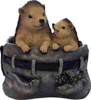 Dekofigur Igel In Der Tasche 22 Cm Bunt Dekofigur