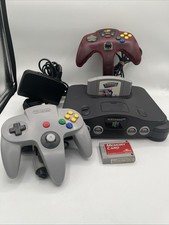 Nintendo 64 N64 Console System Bundle W/ 2 Controllers, Game, Cables - Tested