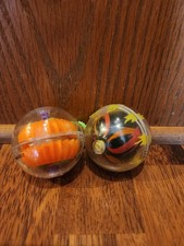 Vintage 2003 Clear YoYo Ball Big Time Toys Lot Of 2 Orange Black/Red