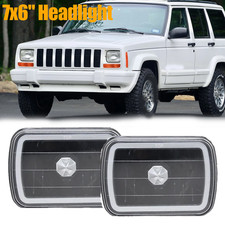For 1986-1995 Jeep Wrangler Yj 1984-2001 Cherokee Xj 5x7 7x6 Led Halo Headlight