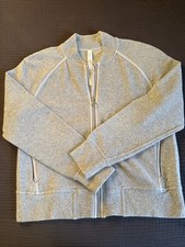 Lululemon Women's Gray Track Jacket Full Zip Zipped Pockets Activewear