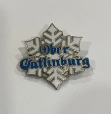 Vintage Ober Gatlinburg Tennessee Enamel Snowflake Ski Pin