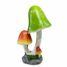 Pilz mit Steinoptik-Sockel m&auml;rchenhaft Pilzfigur strapazierf&auml;hig f&uuml;r Blumenbeet