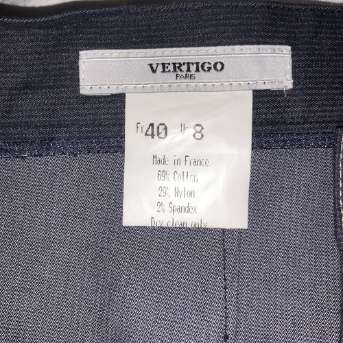 VERTIGO PARIS-STRAIGHT WIDE LEG PANTS-DARK BLUE-Women's Size 8 US-FRANCE-USED - Picture 5 of 12