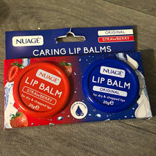 Nuag� Caring Lip Balms 2x20g Original & Strawberry Hydrating SPF 2 Tin Set