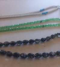 3x Islamic Prayer Beads Tasbih Misbaha Subha Crystal Resin Rosary Set