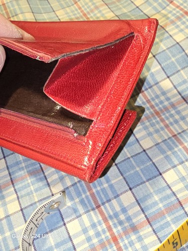 Dünne Damen-Geldbörse rot Leder Vintage Macy's, hergestellt in Kanada 🇨🇦 - Bild 20 von 24