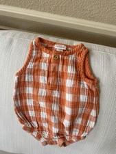 Cat & Jack Baby Orange And White Gingham Slee...