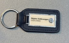 GENUINE VOLKSWAGEN MAIN DEALER CAR KEY FOB KEY RING LEATHER METAL ENAMEL SKIPTON