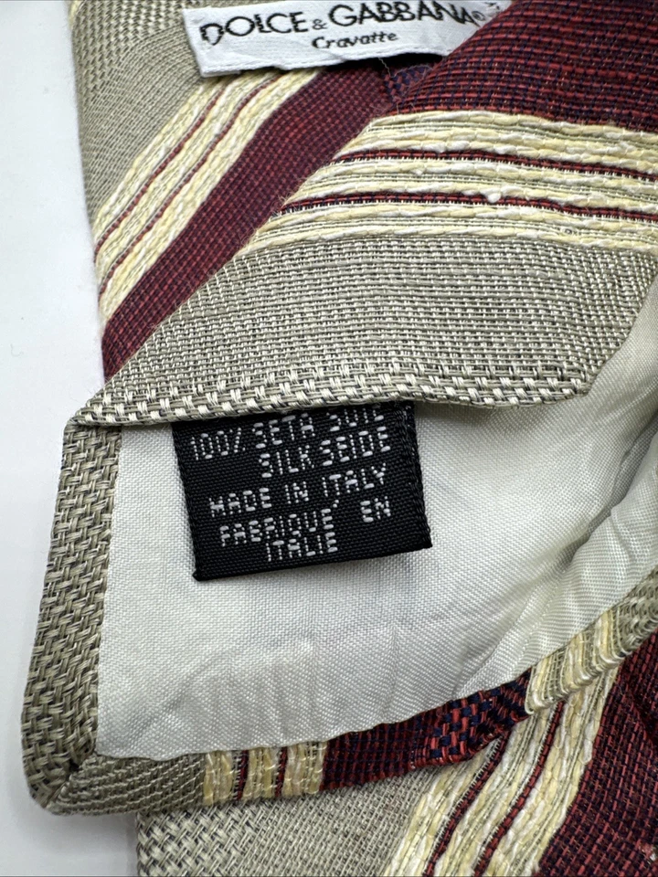 Dolce & Gabbana Cravatte Peek A Boo Pin Up Silk Woven Tie Black Vintage - Image 4 of 4