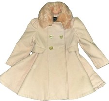 Beautiful Pink Tailored by ROTHSCHILD Princess Coat Fur Collar 4T Girls