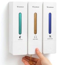 Shampoo and Conditioner Dispenser,Shower Dispenser 3 Chamber No Drill,Shower ...