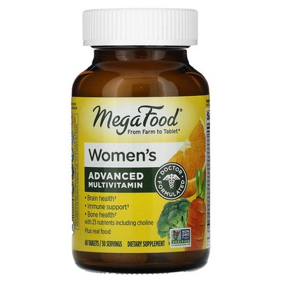 MegaFood Multi for Women 60 Tablets Dairy-Free, Gluten-Free, Kosher, NSF
