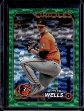 2024 Topps Tyler Wells Green Crackle Foil #/499 Orioles