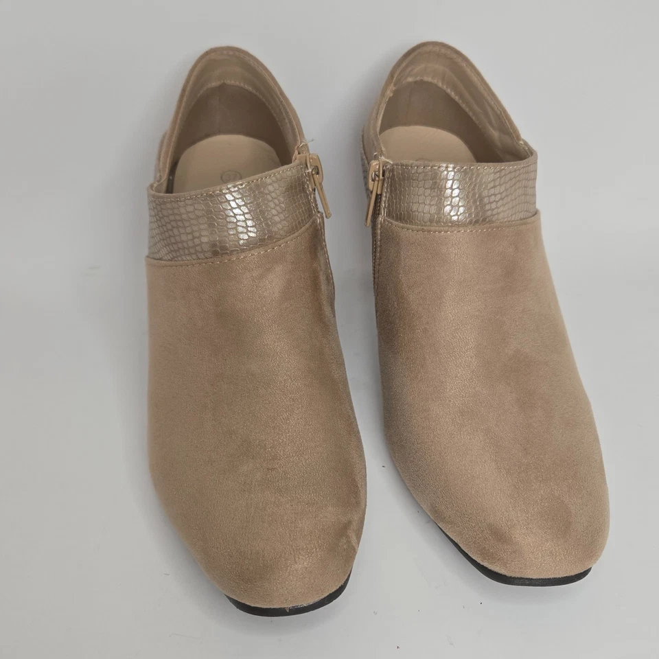 Patrizia by Spring Step Danica Ankle Booties Womens EU 37 US 7 Taupe Faux Suede - Image 2 of 4