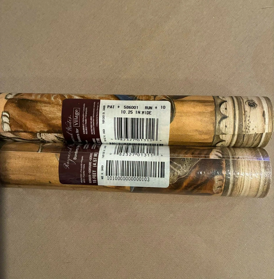 2 rollos de papel tapiz RAYMOND WAITES Village preparado borde gatos vaqueros rústico Foto 3 de 4