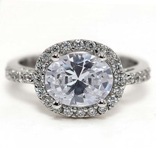 2CT Treated White Sapphire 925 Solid Sterling Silver Ring Sz 6,7,8,9 MK2