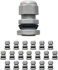 MGI Speedware Strain Relief Nylon Cord Grip Cable Glands, 20-Pack White (1/2" NP
