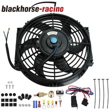 10 Inch Electric Radiator Cooling Fanthermostat Switch Relay Mountkit Black
