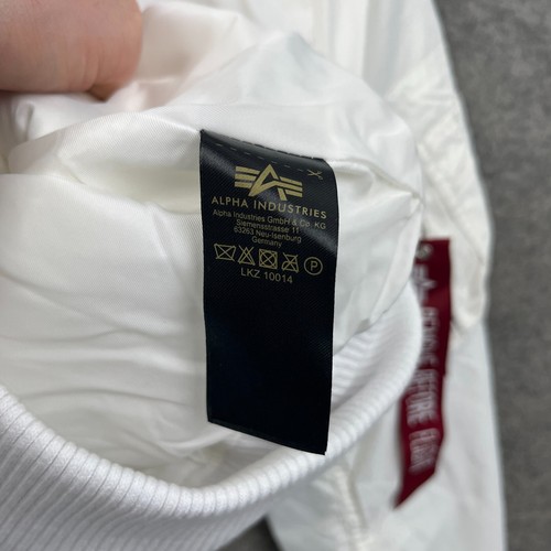 Alpha Industries Jacket Womens Medium White MA1 TT Flight Bomber Military BNWT - Imagen 10 de 14