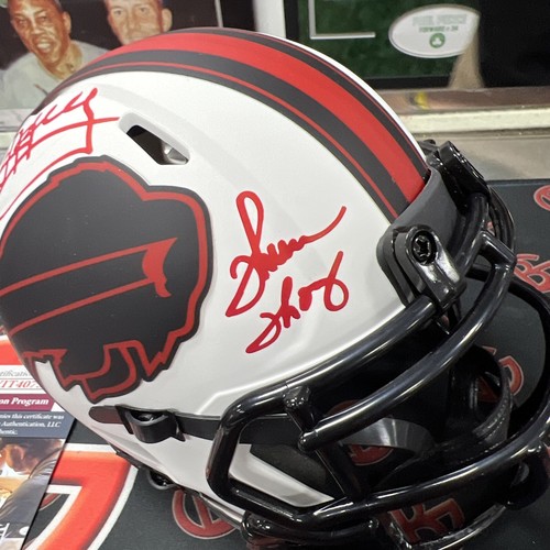 Jim Kelly Thurman Thomas & Andre Reed Signed Buffalo Bills Mini Helmet JSA COA - Picture 3 of 5