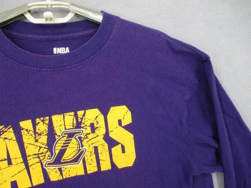 Los Angeles Lakers Shirt Mens Large Purple Yellow Long Sleeve Logo NBA Graphic - Picture 5 of 22