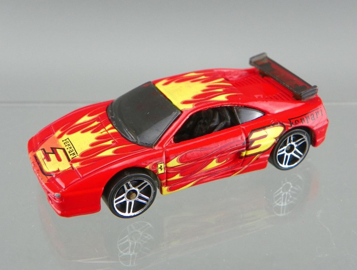 Vintage 1999 Hot Wheels 1/64 Diecast Red & Flames Ferrari Heat