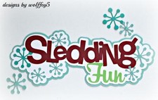 CRAFTECAFE SLED WINTER TITLE paper piecing premade scrapbook page die WOLFFEY5