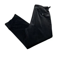 Paul Stuart Men's Velvet/Velour Adjustable Waist Dress Pants Gray Stripe • 36x30