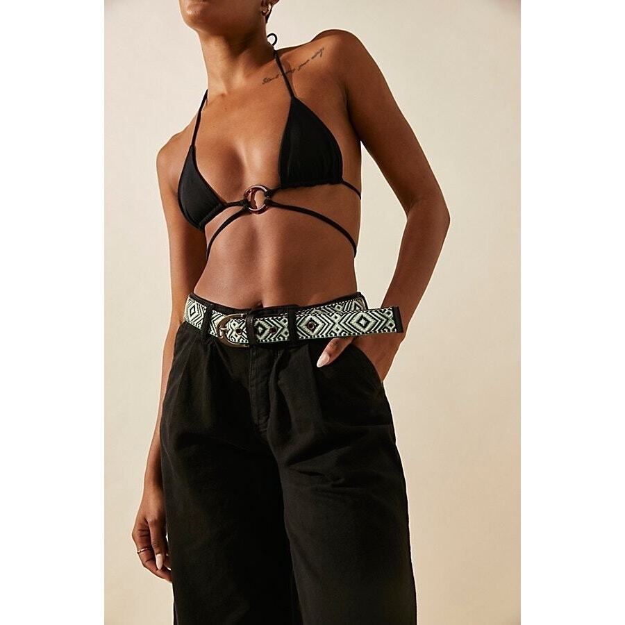 NWT Free People Moving To Mars Belt Jaded Jungle Green S/M  display picture 2