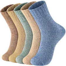 Wool Socks - Thick Soft Wool Socks for Women, 5 Pairs Womens Wool Socks, Winter