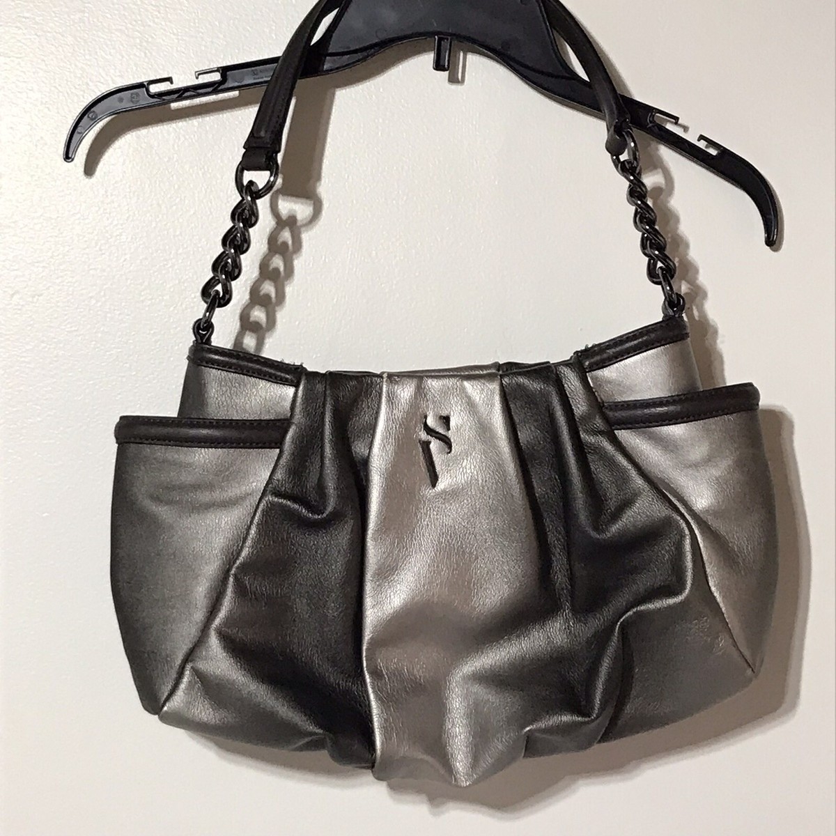 Simply Vera Vera Wang Faux Leather Silver/Gray Shoulder Bag