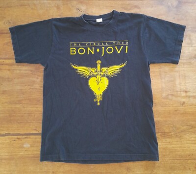 BON JOVI T-shirt Top Size M Black The Circle World Tour 2010 Band Rock