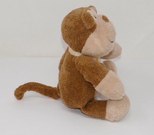 Baby Adventure Brown Cream Tan Monkey 9" Stuffed Animal Plush with Rattle - Picture 4 of 10