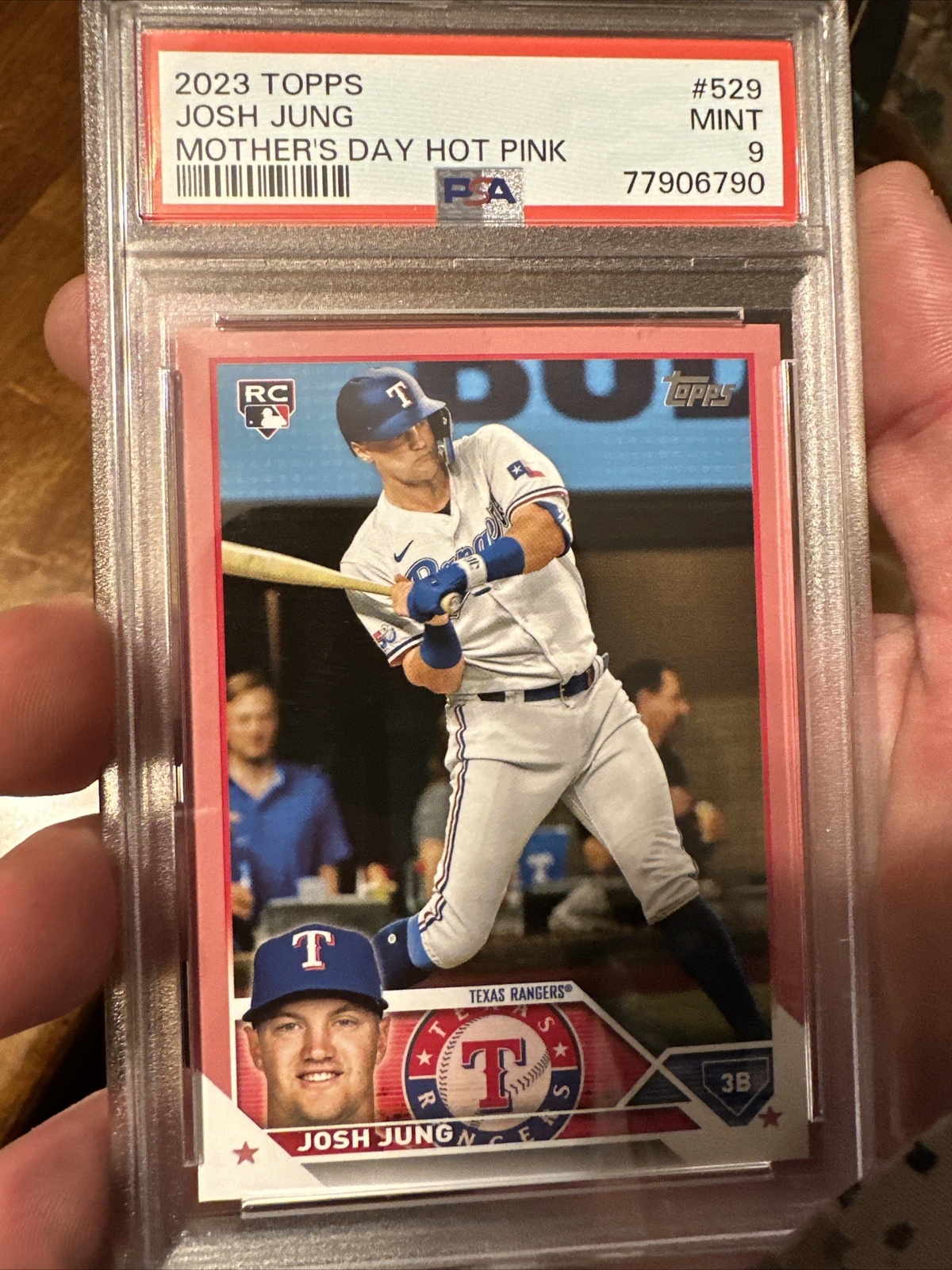 2023 Topps Series 2 JOSH JUNG RC #529 Mothers Day Hot Pink Parallel #/50 MT 9