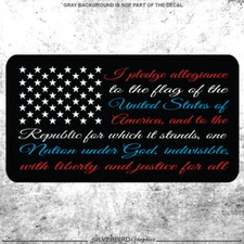 American Flag Sticker Pledge of Allegiance Vinyl Truck USA Decal Red White Blue