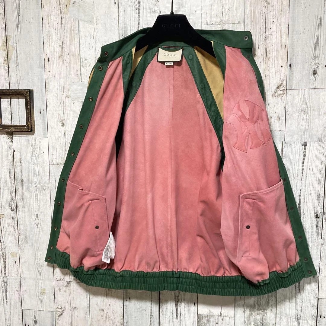 GUCCI giacca pelle 2 vie New York Yankees taglia M uomo