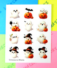 Halloween Ghosts  Pumpkins Sticker Sheet