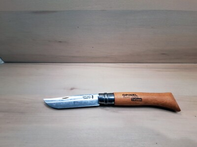 Opinel # 10 Carbon Steel Folding Knife Beechwood Handle made in France