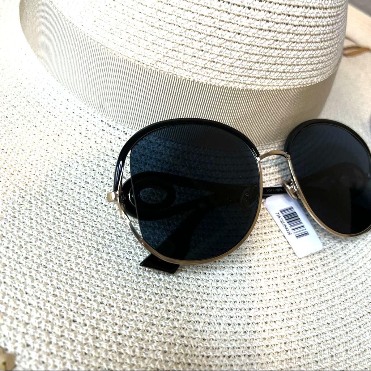 Dior Pale Gold & Black Blue Lens Sunglasses, “New Volutes  display picture 2