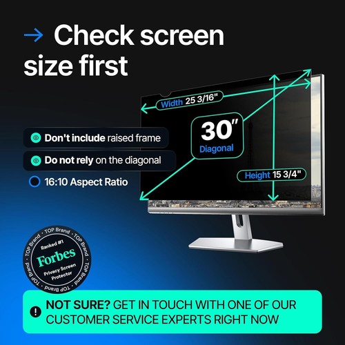 16:10 Privacy Screen Protector with Blue Light Filter - Curved Compatible Design - Picture 6 of 11