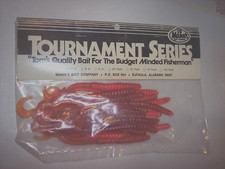 Manns 5" Jelly Worm Curly Tail 18 Pk Red Worm Baby Snake Worm Lure Discontinued