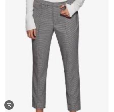 AVEC LES FILES flared CROP houndstooth print trouser pants Plus Size 14