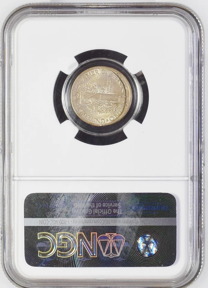 Moeda de dez centavos de mercúrio 1924-D NGC AU58 de prancha dividida retida ULTRA-RARA! Espetacular 10C - Imagem 4 de 4