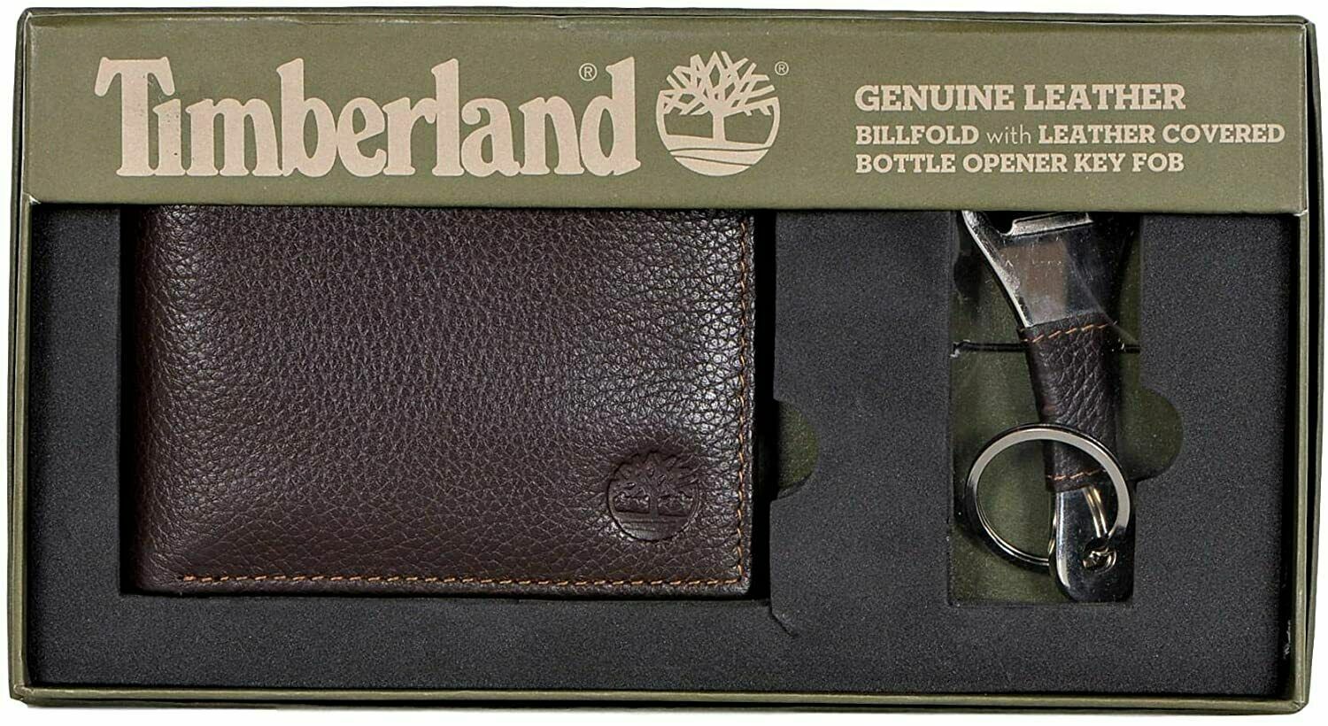 Мужской кожаный бумажник Timberland с логотипом и открывалкой для бутылок NP051101 5390₽