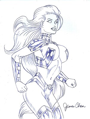 STARFIRE ORIGINAL COMIC ART 20 BY COMIC BOOK ARTIST JAMES CHEN