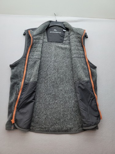 Tommy Bahama Cascade Gray Fleece Vest Mens L Full Zip Casual Comfort - Picture 3 of 7